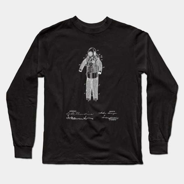 Diving Suit Vintage Patent Drawing Long Sleeve T-Shirt by TheYoungDesigns